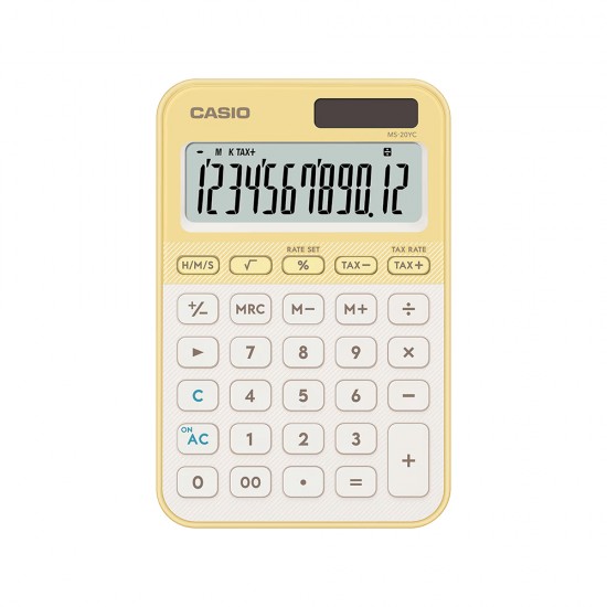 Casio Colorful Calculator MS-20YC-LY Light Yellow Colour