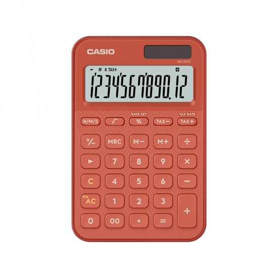 Casio Colorful Calculator MS-20YC-RD Brick Red Colour