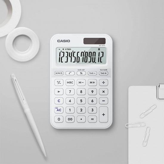 Casio Colorful Calculator MS-20YC-WE White Colour