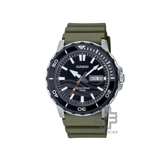 Casio General MTD-125-3AV Green Resin Band Men Watch Casio General MTD-125-3AV Green Resin Band Men Watch