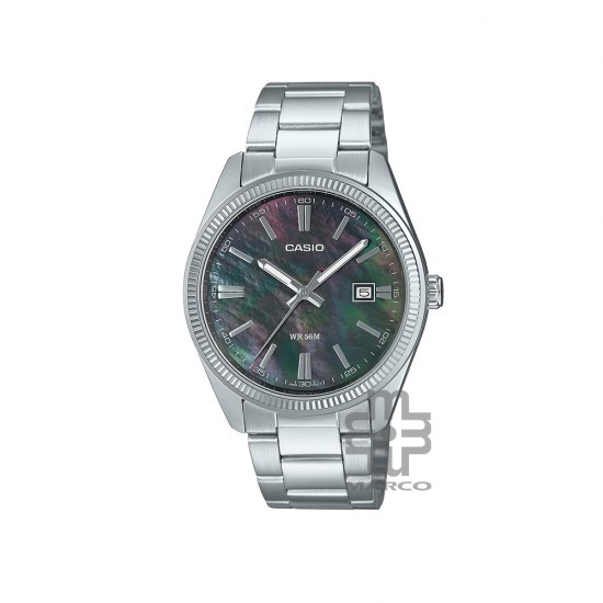 Casio General MTP-1302DS-1AV Silver Stainless Steel Band Men Watch