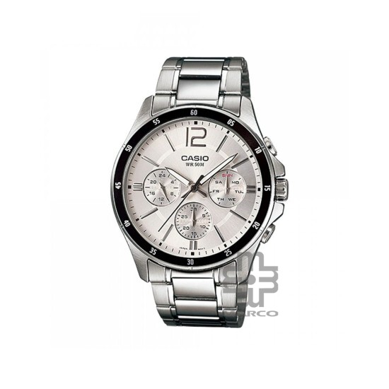 Casio General MTP-1374D-7AV Silver Stainless Steel Band Men Watch Casio General MTP-1374D-7AV Silver Stainless Steel Band Men Watch