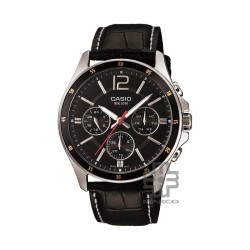 Casio General MTP-1374L-1AV Black Leather Band Men Watch 