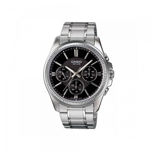 Casio General MTP-1375D-1A Silver Stainless Steel Band Men Watch