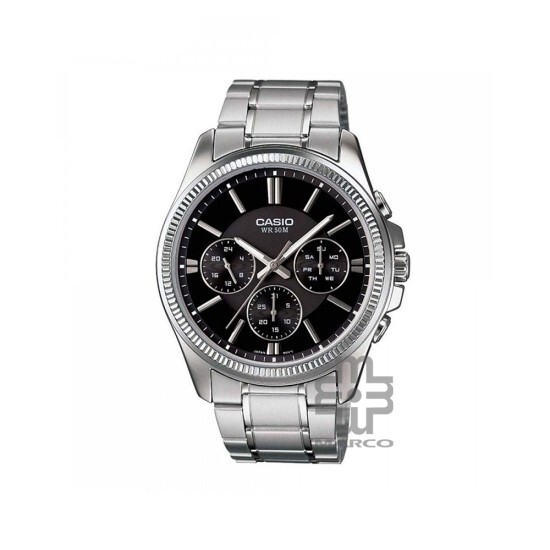 Casio General MTP-1375D-1AV Silver Stainless Steel Band Men Watch Casio General MTP-1375D-1AV Silver Stainless Steel Band Men Watch