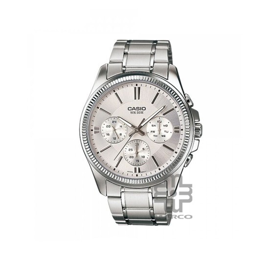Casio General MTP-1375D-7AV Silver Stainless Steel Band Men Watch Casio General MTP-1375D-7AV Silver Stainless Steel Band Men Watch
