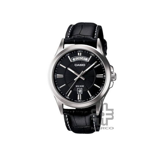 Casio General MTP-1381L-1AV Black Leather Band Men Watch Casio General MTP-1381L-1AV Black Leather Band Men Watch