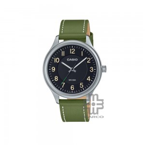 Casio General MTP-B160L-1B1V Green Genuine Leather Band Men Watch