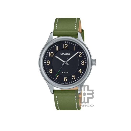 Casio General MTP-B160L-1B1V Green Genuine Leather Band Men Watch Casio General MTP-B160L-1B1V Green Genuine Leather Band Men Watch