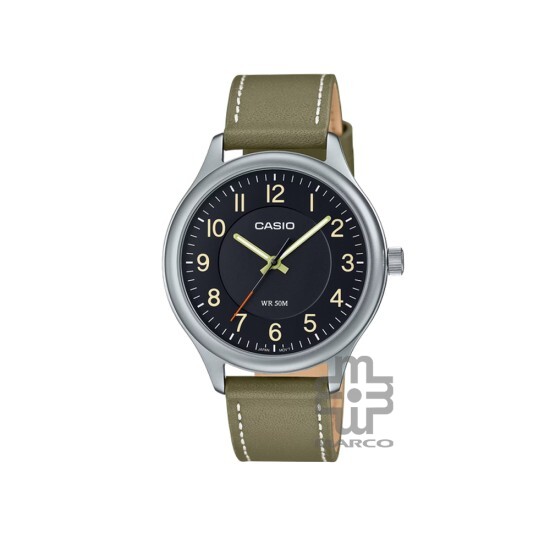 Casio General MTP-B160L-1B2V Olive Green Genuine Leather Band Men Watch Casio General MTP-B160L-1B2V Olive Green Genuine Leather Band Men Watch