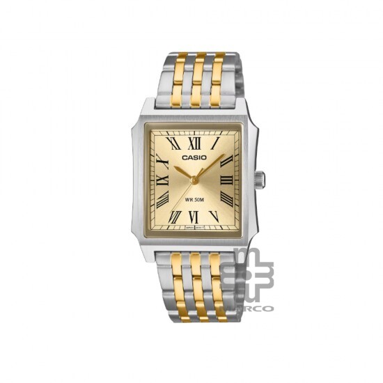 Casio General MTP-B190SG-9BV Silver-Gold Stainless Steel Band Men Watch