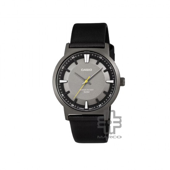 Casio General MTP-B220BL-1AV Black Leather Band Men Watch