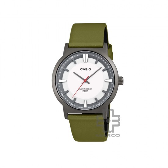 Casio General MTP-B220BL-7AV Green Leather Band Men Watch