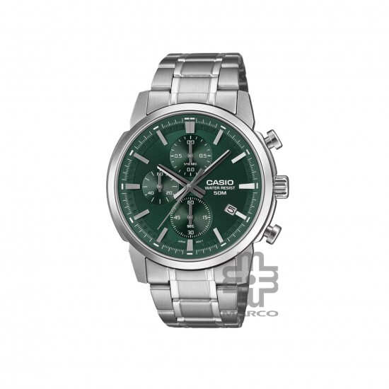 Casio General MTP-E510D-3AV Silver Stainless Steel Band Men Watch