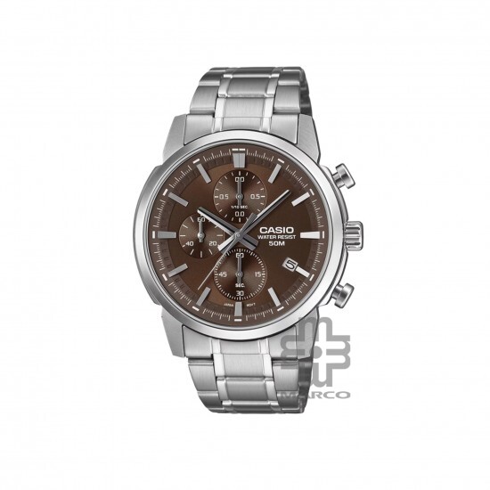 Casio General MTP-E510D-5AV Silver Stainless Steel Band Men Watch