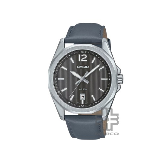 Casio General MTP-E725L-8AV Dark Grey Leather Band Men Watch Casio General MTP-E725L-8AV Dark Grey Leather Band Men Watch