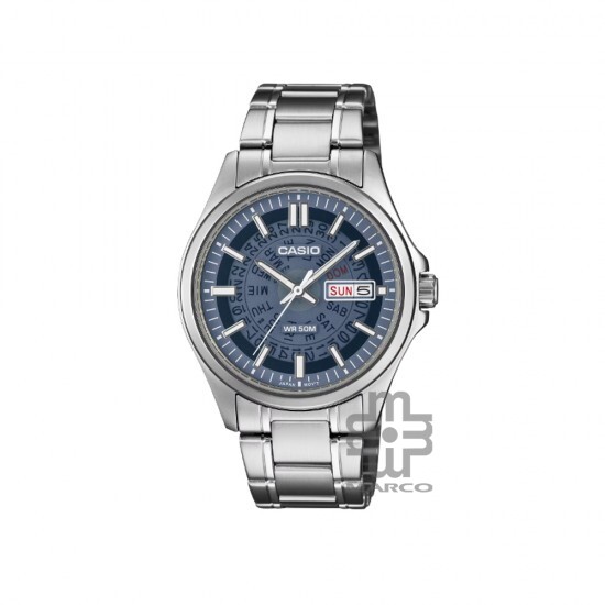 Casio General MTP-E740-2A1V Silver Stainless Steel Band Men Watch