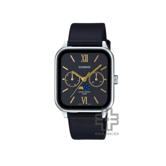 Casio General MTP-M305L-1A2V Black Genuine Leather Band Men Watch