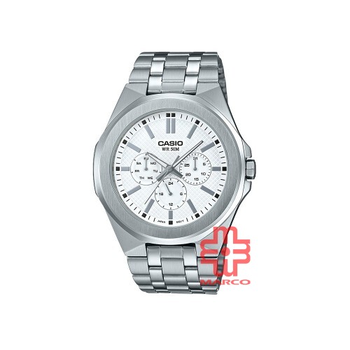 Casio General MTP-SW330D-7A Silver Stainless Steel Band Men Watch