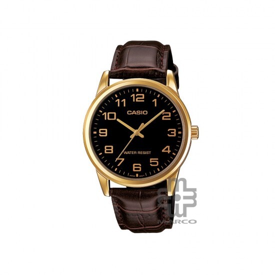 Casio General MTP-V001GL-1B Dark Brown Leather Band Men Watch