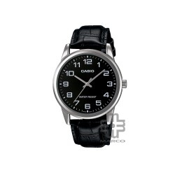 Casio General MTP-V001L-1B Black Leather Band Men Watch