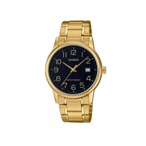 Casio General MTP-V002G-1B Gold Stainless Steel Band Men Watch