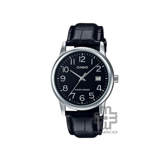 Casio General MTP-V002L-1B Black Leather Band Men Watch Casio General MTP-V002L-1B Black Leather Band Men Watch