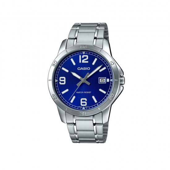 Casio General MTP-V004D-2B Silver Stainless Steel Band Men Watch