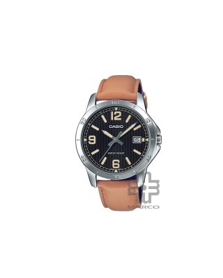 Casio General MTP-V004L-1B2 Brown Leather Band Men Watch