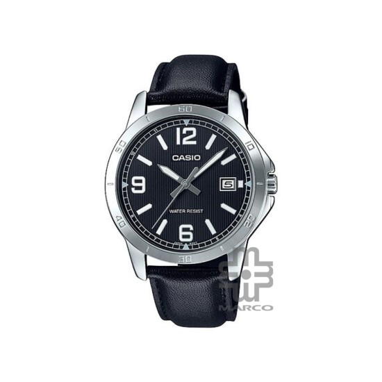Casio General MTP-V004L-1B Black Leather Band Men Watch Casio General MTP-V004L-1B Black Leather Band Men Watch