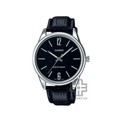 Casio General MTP-V005L-1B Black Leather Band Men Watch 