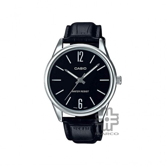 Casio General MTP-V005L-1B Black Leather Band Men Watch 