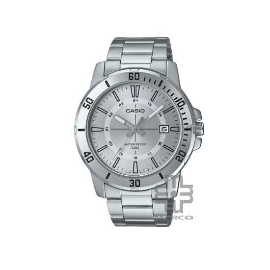 Casio General MTP-VD01D-7CV Silver Stainless Steel Band Men Watch Casio General MTP-VD01D-7CV Silver Stainless Steel Band Men Watch