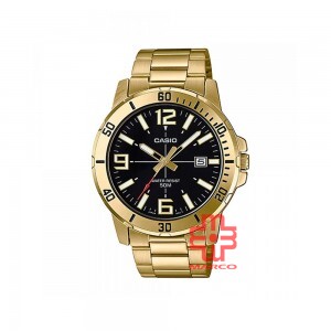 Casio General MTP-VD01G-1B Gold Stainless Steel Band Men Watch
