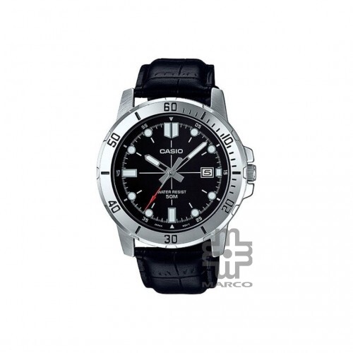 Casio General MTP-VD01L-1EV Black Leather Band Men Watch