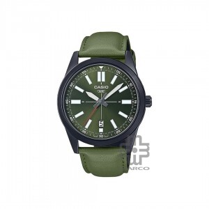 Casio General MTP-VD02BL-3E Green Leather Band Men Watch