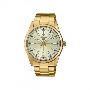 Casio General MTP-VD02G-9E Gold Stainless Steel Band Men Watch