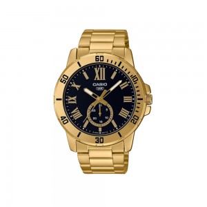 Casio General MTP-VD200G-1B Gold Stainless Steel Band Men Watch