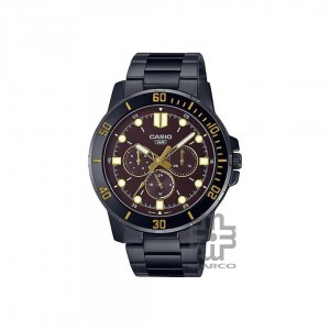 Casio General MTP-VD300B-5E Black Stainless Steel Band Men Watch