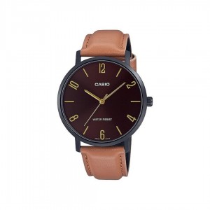 Casio General MTP-VT01BL-5B Brown Leather Band Men Watch
