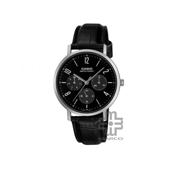 Casio General MTP-VT06L-1B Black Leather Band Men Watch