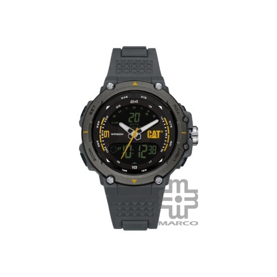 Caterpillar Ana-digit X MX-155-25-137 | Grey Yellow| Rubber Strap | Analog Digital | Men Watch