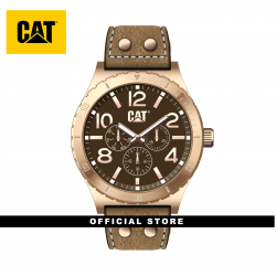 CAT CAMDEN MULTIFUNTIONS 48MM NI-199-35-939 BROWN LEATHER STRAP MEN WATCH