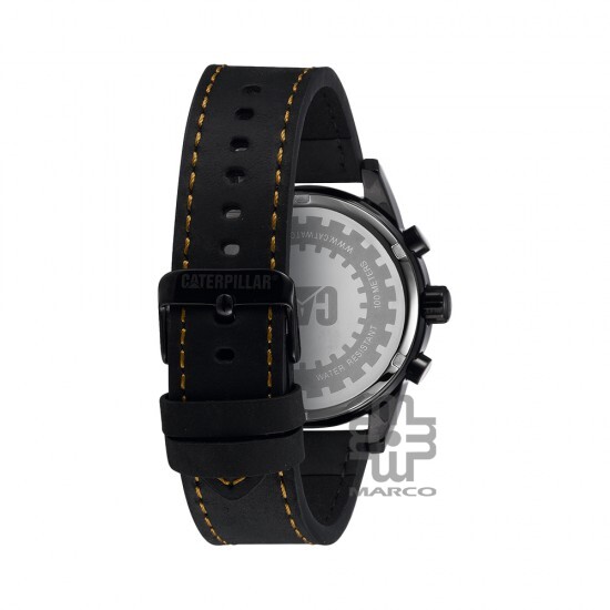 Caterpillar Architect Chrono NR-163-34-128 | Black Gold | Leather Strap | Analog | 44MM | 100M WR