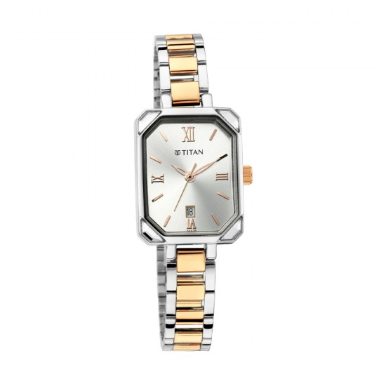 Titan Quartz NR2635KM01 Silver Dial Metal Strap Quartz Women's Watch Titan Quartz NR2635KM01 Silver Dial Metal Strap Quartz Women's Watch