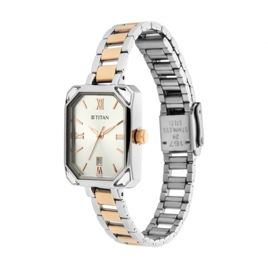 Titan Quartz NR2635KM01 Silver Dial Metal Strap Quartz Women's Watch Titan Quartz NR2635KM01 Silver Dial Metal Strap Quartz Women's Watch