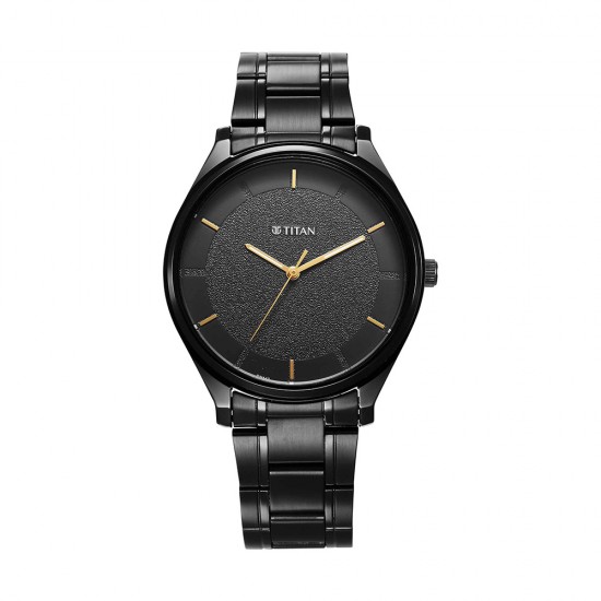 Titan Quartz NS1802NM01 Black Dial Stainless Steel Strap Quartz Men's Watch Titan Quartz NS1802NM01 Black Dial Stainless Steel Strap Quartz Men's Watch