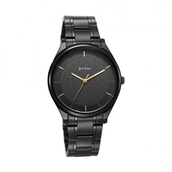 Titan Quartz NS1802NM01 Black Dial Stainless Steel Strap Quartz Men's Watch Titan Quartz NS1802NM01 Black Dial Stainless Steel Strap Quartz Men's Watch