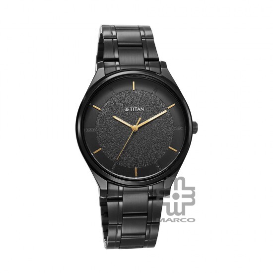 Titan Quartz NS1802NM01 Black Dial Stainless Steel Strap Quartz Men's Watch