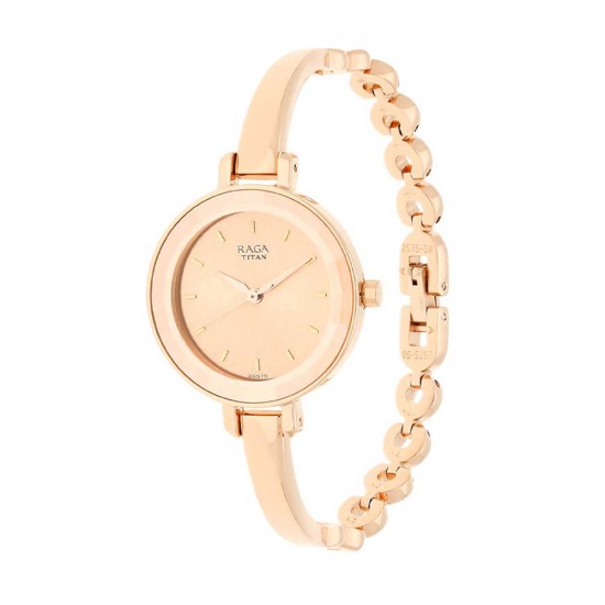 Titan Raga NS2575WM01 Viva Rose Gold Dial Metal Strap Quartz Women's Watch Titan Raga NS2575WM01 Viva Rose Gold Dial Metal Strap Quartz Women's Watch